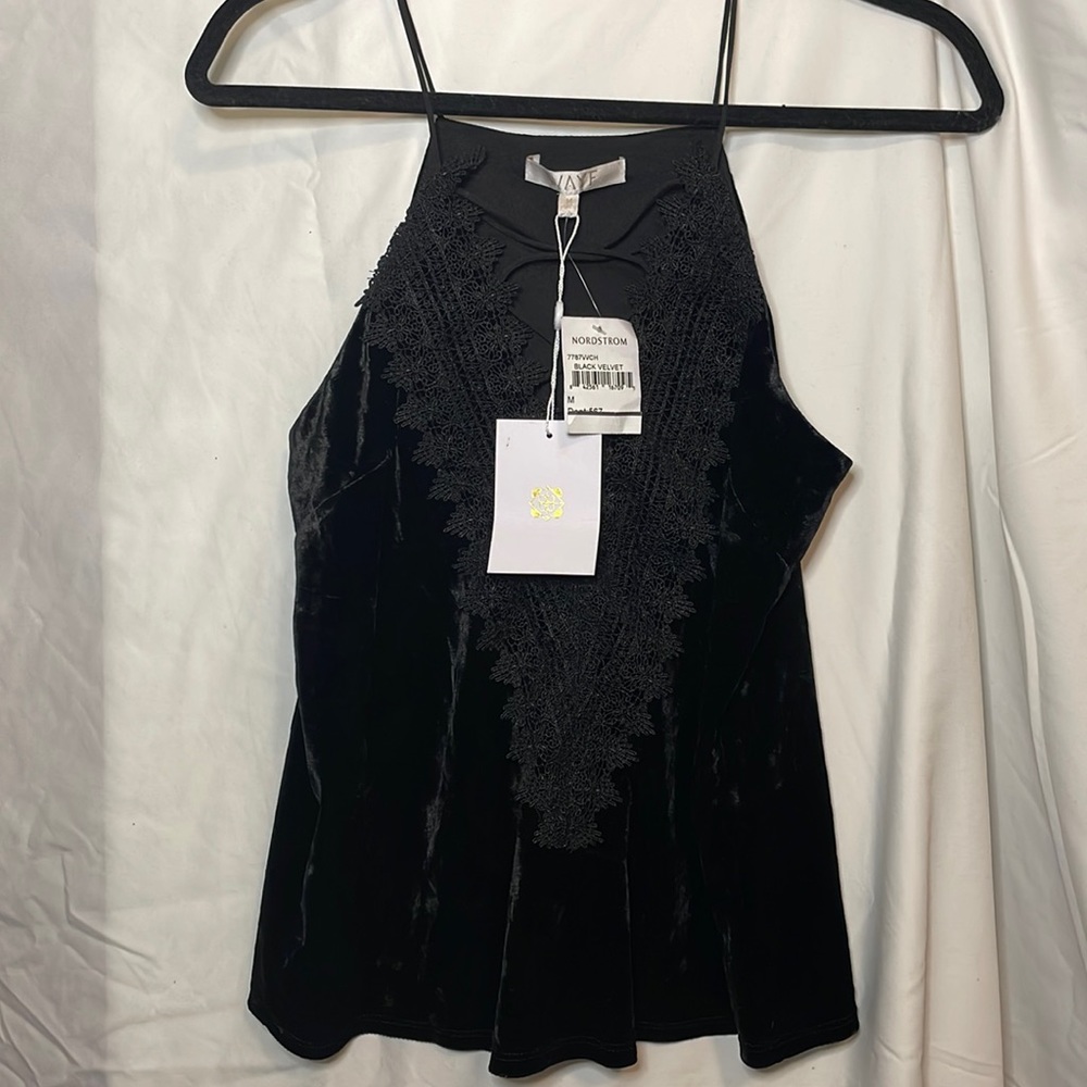 WAYF Black Velvet Top. Size M.